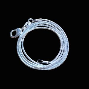 18" 925 Sterling Silver Snake Rope Chain 1mm With Lobster Clasp Enclosure
